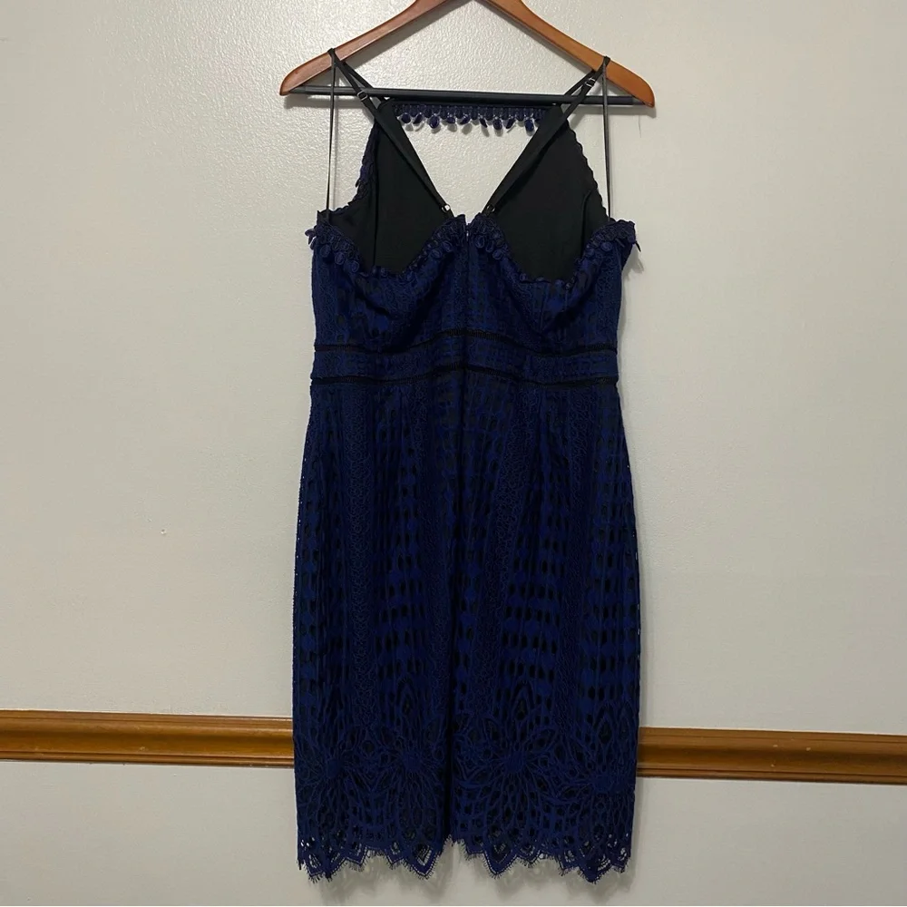 Harlyn Contrast Chiffon Lace Halter Body-Con Dress Women's Size XXL Whimsigoth - Picture 5 of 15